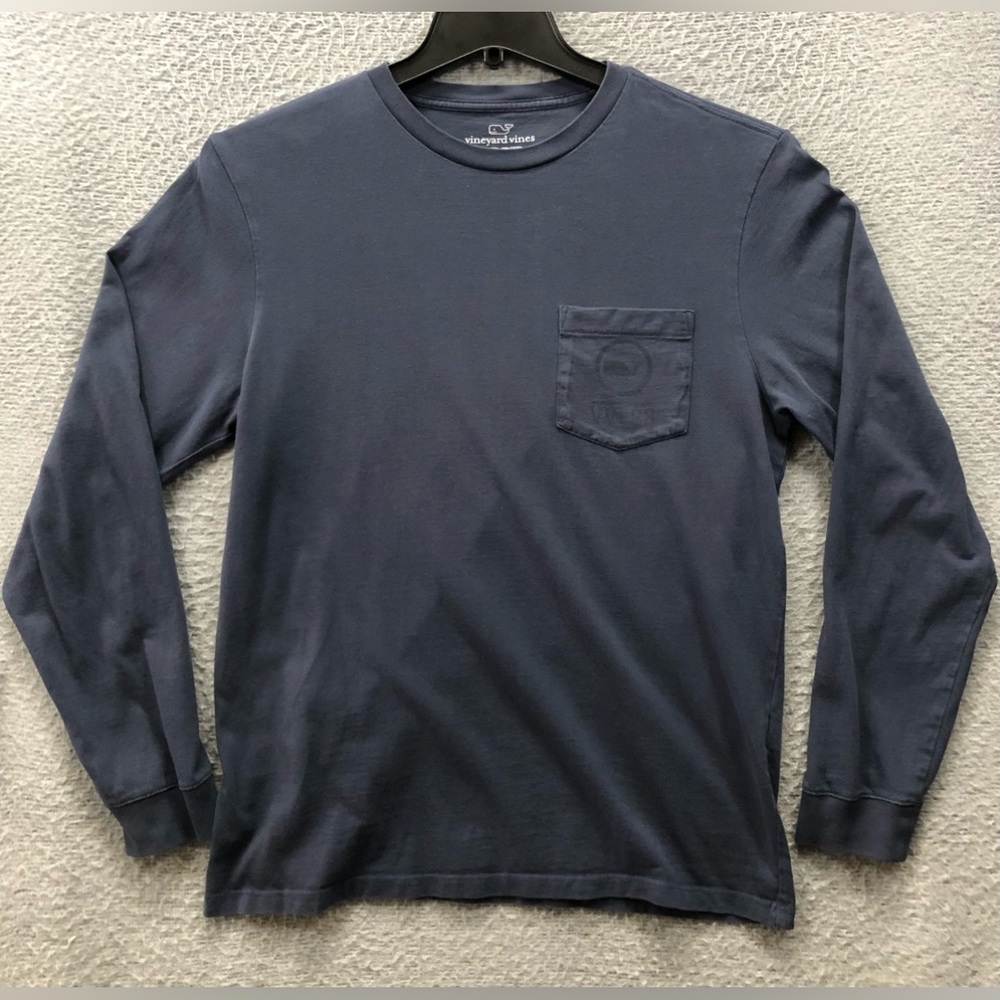 Vineyard Vines Long Sleeve T Shirt Front Pocket Men Small Navy